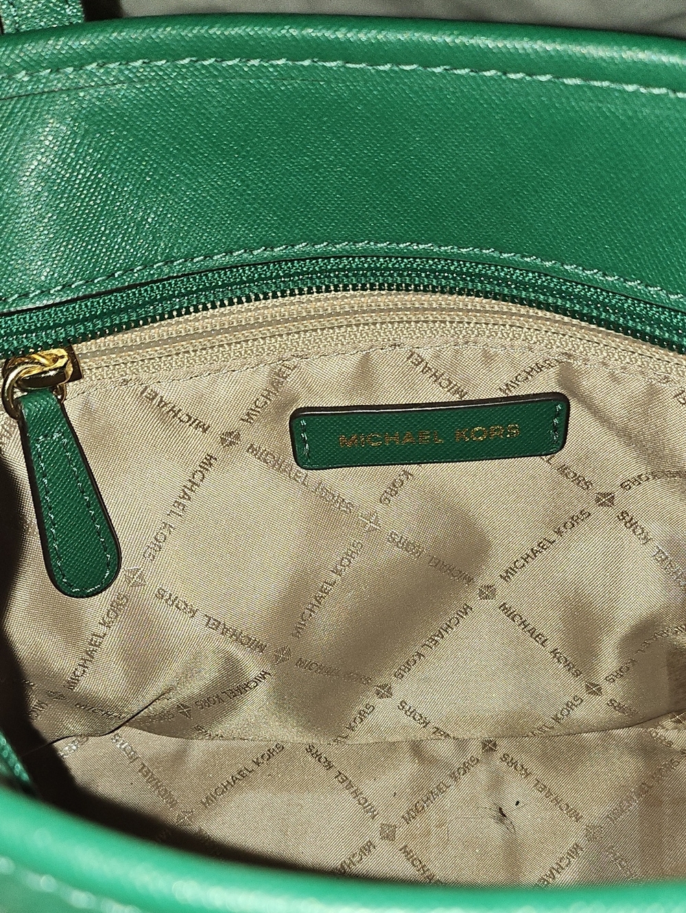 Michael Kors Emerald Green Saffiano Leather Mini Tote - Picture 12 of 16